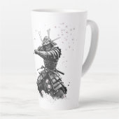 Tasse Latte Samurai Warrior in Action Japanese Art Ceramic (Angle droit)