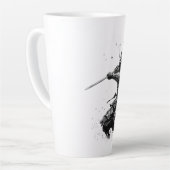 Tasse Latte Samurai Warrior in Action Japanese Art Ceramic (Angle gauche)