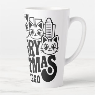 Tasse Latte San Diego City California Joyeux Noël Cats USA