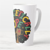 Tasse Latte Sans excuses Dope Black Girl Afro (Angle droit)