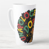 Tasse Latte Sans excuses Dope Black Girl Afro (Angle gauche)