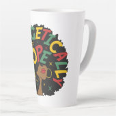Tasse Latte Sans excuses Dope Black Girl Afro (Angle droit)