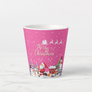 Tasse Latte Santa Claus, Snowman Merry Christmas Holiday