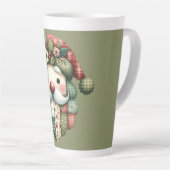 Tasse Latte Santa folklorique patchwork fantaisiste de Noël (Angle droit)