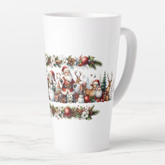 Tasse Latte Santa’s Merry Band in Evergreen Splendor (Angle droit)