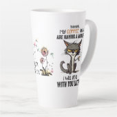 Tasse Latte Santé mentale simulée par des blagues de chats (Angle droit)