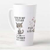 Tasse Latte Santé mentale simulée par des blagues de chats (Angle gauche)