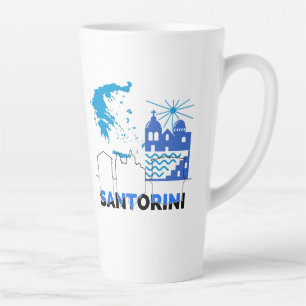 Tasse Latte Santorin Grèce.b