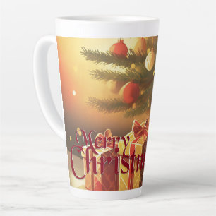 Tasse Latte Sapin de Noël avec Cadeaux Dorés
