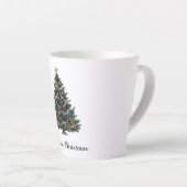 Tasse Latte Sapin de Noël de campagne (Angle droit)