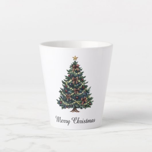 Tasse Latte Sapin de Noël de campagne (Devant)