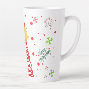 Tasse Latte Sapin de Noël en spirale et motif de cloches