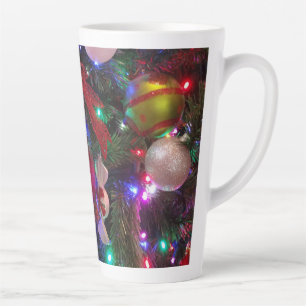 Tasse Latte Sapin de Noël multicolore Fête colorée