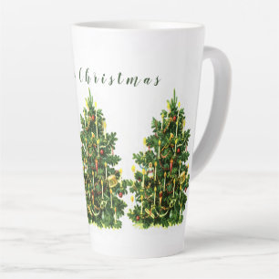 Tasse Latte Sapin de Noël vintage