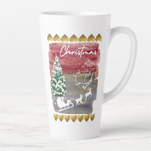 Tasse Latte Sapins de Noël vintage