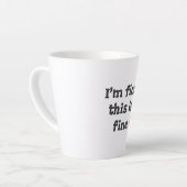 Tasse Latte Sarcastic "This is Fine" Meme with Fire Emoji (Angle gauche)