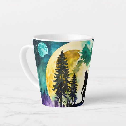 Tasse Latte Sasquatch pleine lune (Angle gauche)