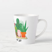 Tasse Latte Sassy Classy Cactus Plante Lady Aquarelle (Droite)