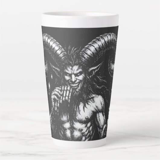 Tasse Latte Satyre d'hiver cornu — par BurnsInHell (Devant)