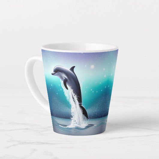 Tasse Latte Sauts De Dauphins Dans L'Océan (Angle gauche)