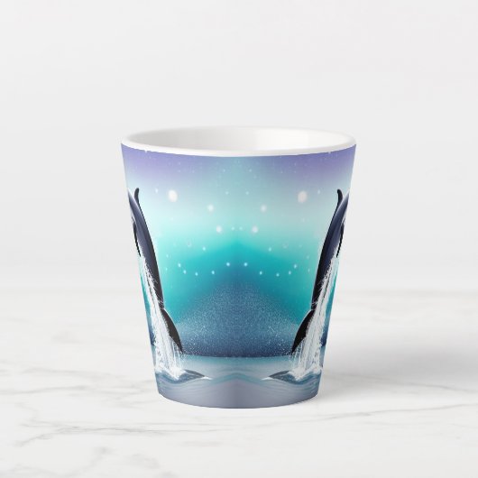 Tasse Latte Sauts De Dauphins Dans L'Océan (Devant)