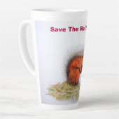 Tasse Latte Sauvez la conservation des écureuils rouges (Angle gauche)