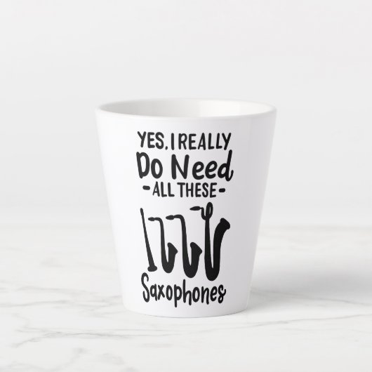 Tasse Latte Saxophone - Types de saxophones (Devant)