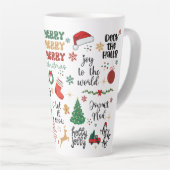 Tasse Latte Sayes de vacances et graphismes festifs Noël (Angle droit)