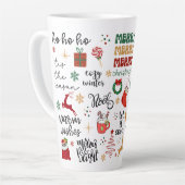 Tasse Latte Sayes de vacances et graphismes festifs Noël (Angle gauche)