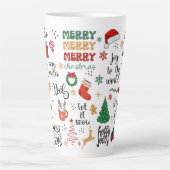 Tasse Latte Sayes de vacances et graphismes festifs Noël (Devant)