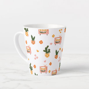Tasse Latte Scandinavian House TV Motif sans couture