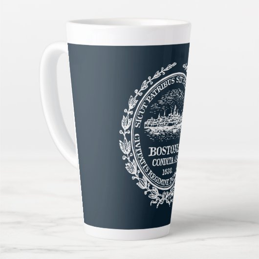 Tasse Latte Sceau vintage de Boston City (Angle gauche)