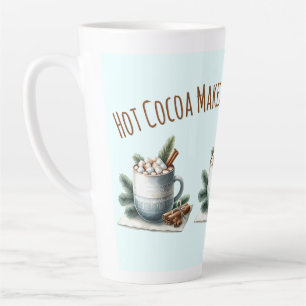 Tasse Latte Scène de guimauve au cacao d'hiver cosy