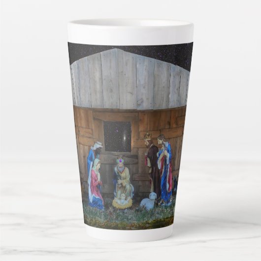 Tasse Latte Scène de la Nativité (Devant)