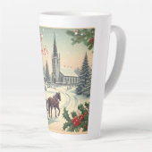 Tasse Latte Scène de Noël vintage/classique (Angle droit)