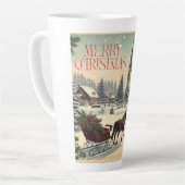 Tasse Latte Scène de Noël vintage/classique (Angle gauche)