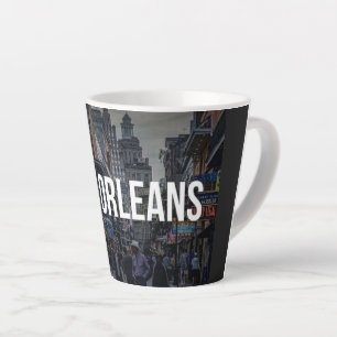 Tasse Latte Scène de rue de la Nouvelle-Orléans impression d'a