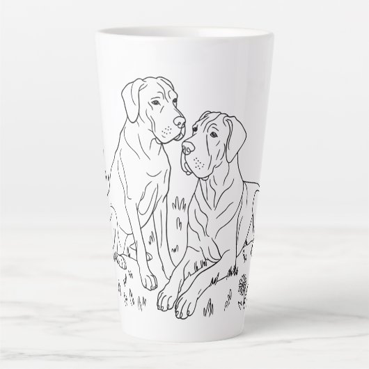 Tasse Latte Scène Grand Danois (Devant)