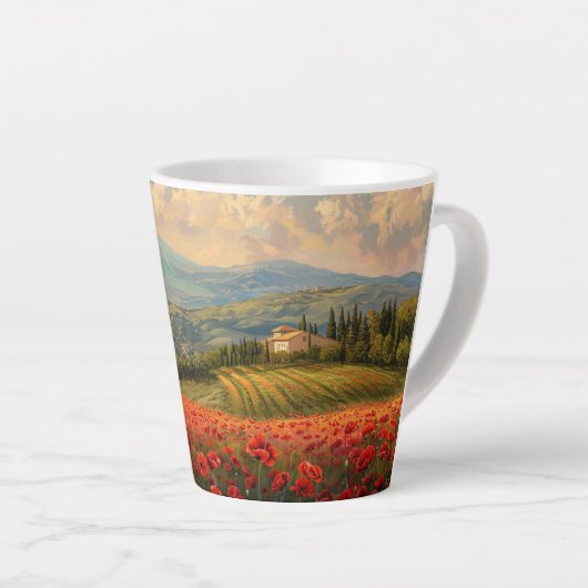 Tasse Latte Scène toscane 2 (Angle droit)