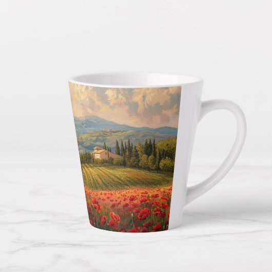 Tasse Latte Scène toscane 2 (Droite)
