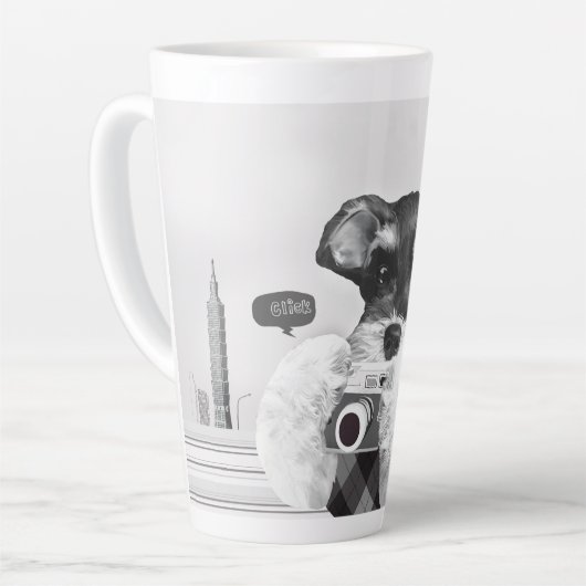 Tasse Latte Schnauzer avec caméra (Angle gauche)