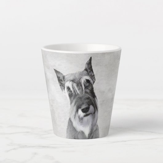 Tasse Latte Schnauzer (Giant) Peinture - Dog Art (Devant)