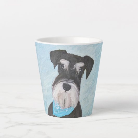 Tasse Latte Schnauzer (Miniature) Peinture - Chien original mi (Devant)