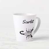Tasse Latte Scorpio Black Scorpion Star Sign Nom personnalisé (Angle droit)