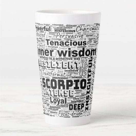Tasse Latte Scorpio Zodiac Mot Cloud Inspiration (Devant)
