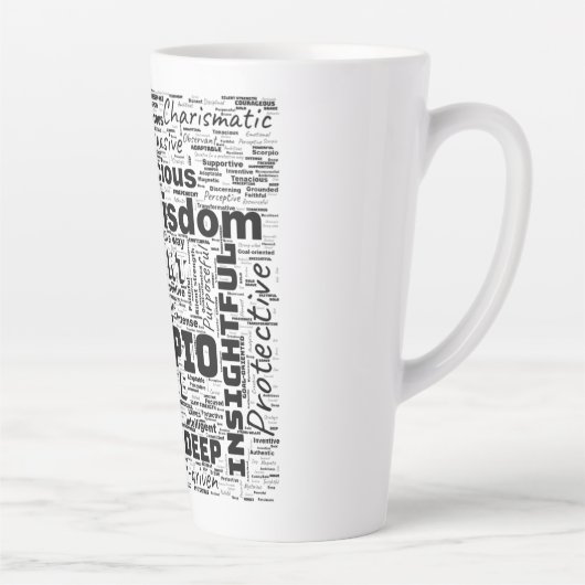 Tasse Latte Scorpio Zodiac Mot Cloud Inspiration (Droite)