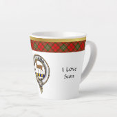 Tasse Latte Scott Clan Badge Tartan & Motto (Angle droit)