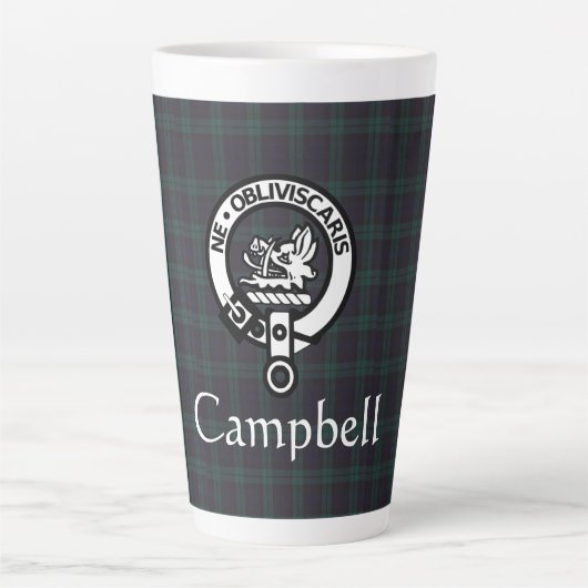 Tasse Latte Scottish Campbell Crest Badge & Tartan (Devant)
