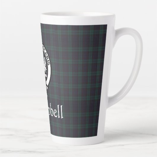Tasse Latte Scottish Campbell Crest Badge & Tartan (Droite)