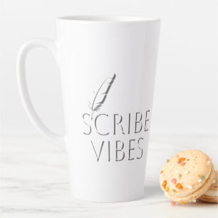Tasse Latte Scribe Vibes Écrivains Auteurs Poètes